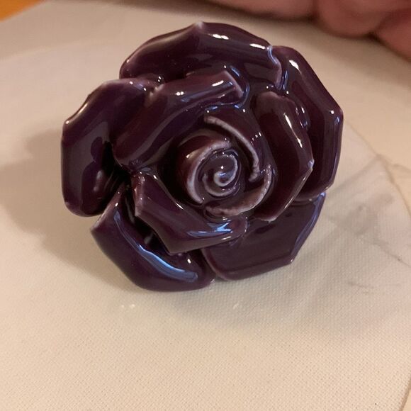 Purple rose elegant ceramic drawer knobs for drawers or refurbished pieces - Picture 1 of 8